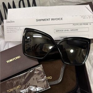 Women’s Tom Ford Fiore Butterfly Black Sunglasses in Acetate